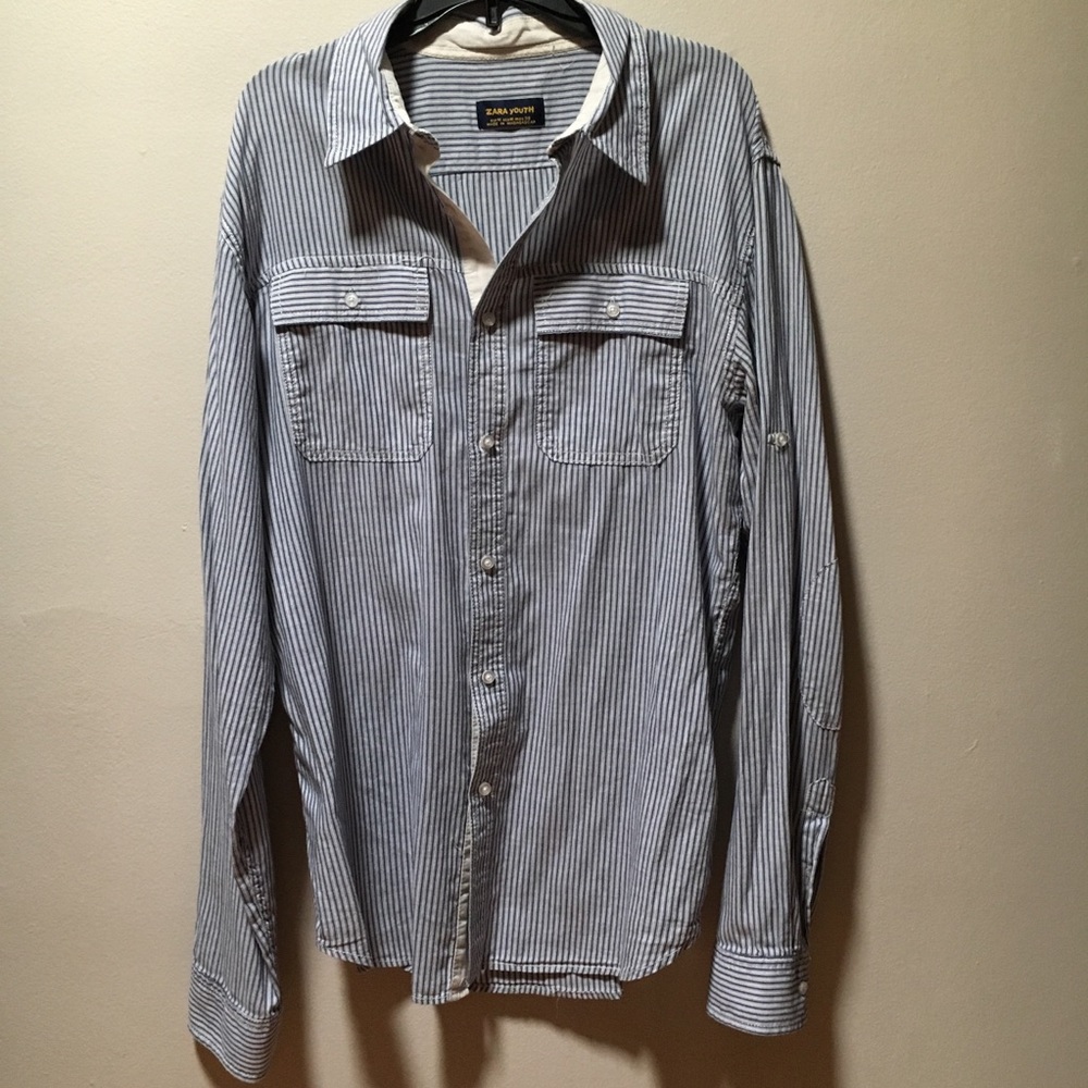 ZARA youth boy’s M light button down t shirt
